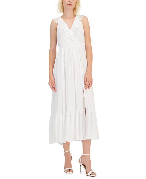 Women's Solid Chiffon Sleeveless Dress